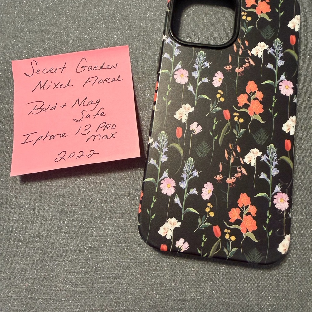 Floral iPhone 13 Pro Max Case - Black